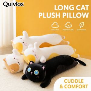 Long Cat Plush Body Pillow Soft Stuffed Kitty Hugging Pillow Doll For Kids Adults Bed Sofa