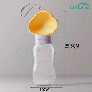 [OKLIFE.SG]Portable Pet Water Bottle Outdoor Bottle for Pets 2in1 water bottle cup with food container Anti Leak Spill