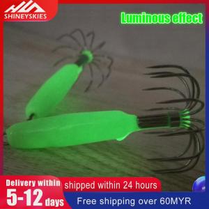 12 Claw Luminous Squid Jig Hooks Versatile Squid Hooks Fluorescent Squid Jig Baits for Freshwater Saltwater Fishing