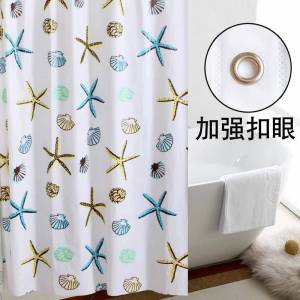 SuperHome  ม่านห้องน้ำ ม่านพลาสติก ม่านกันน้ำ กันเชื้อรา ผ้าม่านในห้องน้ำ ขนาด 180X180cm มีห่วงตะขอ #D-0026