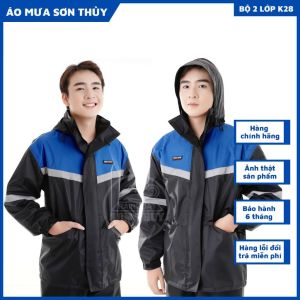 Bộ mưa 2 lớp phản quang Sơn Thủy - Bộ mưa tránh mưa giữ ấm K28