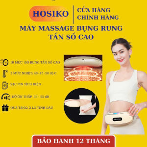 Máy Massage Bụng Rung Giảm Mỡ HOSIKO Đai Massage Giảm Mỡ Chườm Nóng Kết Hợp Với Rung Tần Số Cao Mát Xa Giảm Đau