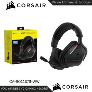 CORSAIR VOID WIRELESS v2 Gaming Headset Carbon Wireless Bluetooth and Wireless Connection Compatible with PC PS5 PS4 Switch Dolby Atmos CA-9011379-WW