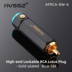 AVSSZ Gold Plated RCA Connector RCA Lotus Male Plug Self-locking Solder-free Mixer Audio Video Wire Connector Support 11mm Cable