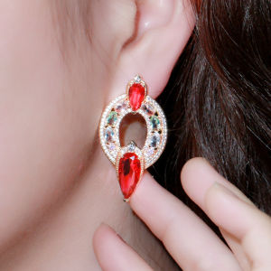 Sepj ต่างหูทรงกลมขนาดใหญ่แฟชั่นฤดูร้อนต่างหูเพชรสังเคราะห์สีสันสดใส SE377