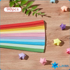 LoviRa 90/380/540Pcs Lucky Star Origami DIY Crafts Gift for Birthday Valentines Day Home decoration