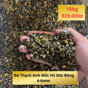 Bán Sỉ 10-50kg Đá Thạch Anh Mắt Hổ Vụn Mài Bóng trang trí bể cá hạt 4-6mm.