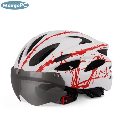 MaxgePC Unisex dành cho người lớn siêu nhẹ xe đạp đi xe đạp Mũ bảo hiểm với kính cho thể thao ngoài trời cưỡi Mũ bảo hiểm