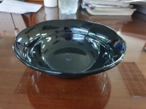 Tô nhựa melamine viền bèo đường kính 15 18  20 cm nâu bóng / đen bóng đựng canh bún phở canh - V6