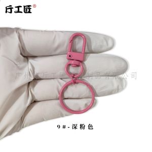 5PCS Colorful Keychain Pendant Clasp Candy Keychain Findings Candy Color Rotatable Hooks for DIY Bag Charm