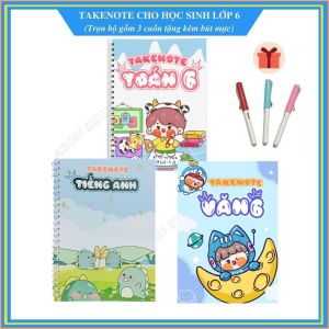 Trọn Bộ Sổ Tay Takenote Toán Văn Tiếng Anh Lớp 6 - Khổ Giấy A5 (Bản mới - Có lựa chọn)