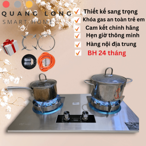 Bếp gas đôi lật cao cấp 10 đầu đốt QT-FAST04Tích hợp chế độ hẹn giờ tự động ngắt Ga an toàn mẫu mới 2023( BH 24 THÁNG )