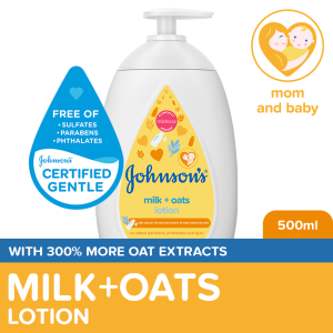 Johnsons Milk+Oats Baby Lotion 500ml - Baby Essentials Baby Care Baby Body Lotion Milk Lotion