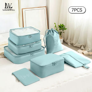 LouisWill 7 Sets Travel Storage Bags Luggage Organizer Bags Waterproof Packing Cubes For Clothes Shoes Cosmetics Toiletries