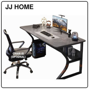 【JJ HOME】Curved Frame Computer Desk / Steel Wood Gaming Study Table