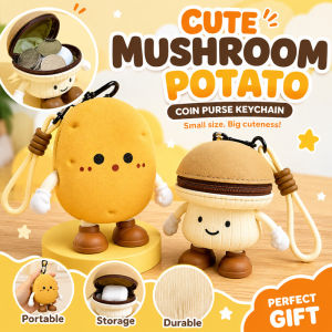 Cute Potato Coin Purse Keychain Mushroom Storage Bag Portable Mini Bag Pouch Wallet Gift for Kids
