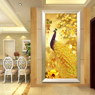 DIY Diamond Painting Full Merak Emas pengundang rezeki 90x170 cm D516XB