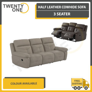 [SG Seller] TAYLOR COWHIDE RECLINER LEATHER SOFA 3 SEETER (MANUAL/POWER RECLINER AVAILABLE)