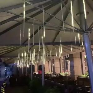 Solar Meteor Shower Rain light Outdoor Lighting 30CM/50CM upgraded 8 tubes Waterproof Decoration Falling fairy Lights with UK plug with remote control（Solar String Light）