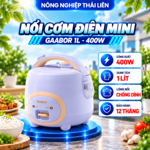 Nồi cơm điện mini 1L Gaabor RC-25M01A kèm xửng hấp tay cầm chống dính một nút sử dụng