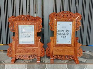 Khung ảnh thờ tứ linhkhung hình thờ gỗ hương cao cấp kt 20x25 cm và 20x30 cm