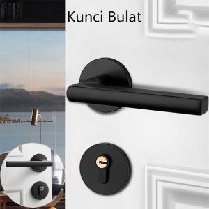 Upgrade Kunci Pintu Full Handle Set Gagang Pintu Lurus Black Doff Premium