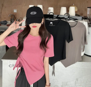Cocoepps áo hở eo cho nữ áo thun cotton áo xu hướng thời trang nữ Nguyên Chất mùa hè 2023