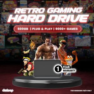 Diskloop Retro Drive 500GB Portable SSD HDD with Games 9000+ Classic Games Plug and Play