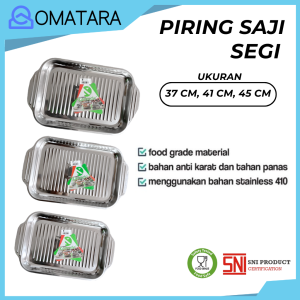 Piring Saji Stainless Premium Omatara Ukuran 37/41/45 cm - Anti Karat dan Tahan Panas