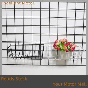 Excellent Ready Stock Metal Decorative Storage Basket DIY Iron Grid Flower Pot Hanging Shelf Wall Art Mounted Frame Mesh Display Rack Home Decoration