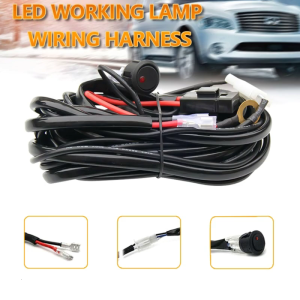 Fog Light Lamp Wiring Harness Socket Wire Connector With 40A Relay & ON/OFF Switch Kits for LED Work Lamp