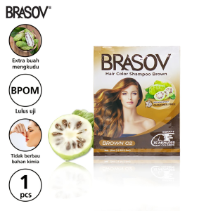 BRASOV Shampoo Pewarna Rambut 25ml | Extra Nino 1 | Sachet Hair Color Shampoo | Black | Brown