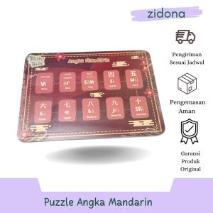 puzzle seri angka mandarin Rabbit&turtle Bahan MDF