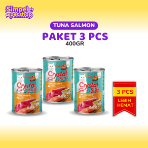 PAKET 3 KALENG - Crystal Kitty Kaleng Makanan Basah Kucing 400GR Semua Umur