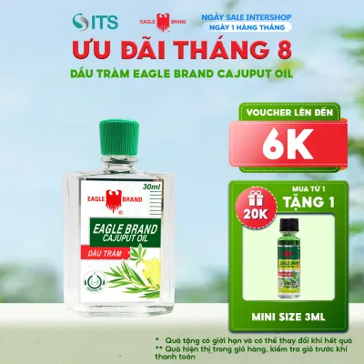 Dầu Tràm Con Ó 2 Nắp Eagle Brand Cajuput Oil 30ml hỗ trợ giữ ấm cảm cúm cho bé giảm đau bụng đầy hơi