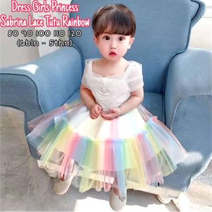 DRESS ANAK BAYI BALITA SABRINA LACE TUTU RAINBOW