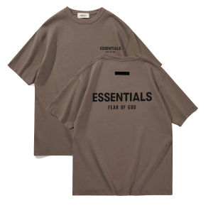 FEAR OF GOD Essentials T-shirt Short Sleeve Couple Shirt 300G Cotton Printed flocking  original edition Oversized