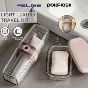 Pelise 2 in 1Travel Toothbrush & Soap Case Set Leakproof Transparent Portable for Camping/Trips Soap Box