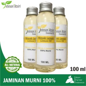 100ml minyak atsiri lemon jeruk lemon murni lemon pure essential oil aromatherapy therapeutic grade diffuser humidifier burner aromaterapi esensial essensial esential tanpa campuran TETESAN ATSIRI 100 ml