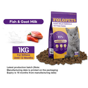 FOLOPETS Kitten Cat Dry Food Chicken Fish Goat Milk Flavor 1kg
