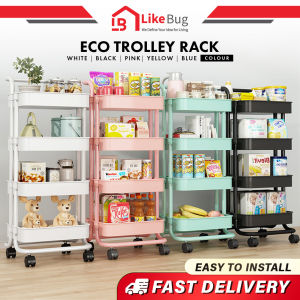 ⚡️LIKE BUG⚡️Eco Multifunction 3/4/5 Tier Trolley Storage Rack | Shelves Home Kitchen Rack Book Shelving Toys | Rak Dapur