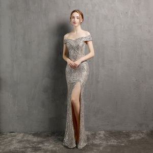 New Fashion Long Women Fishtail Evening Party Dress Slim Female Wedding Gown Dress