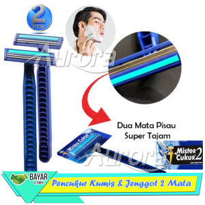 12Pcs Silet  Pencukur Kumis Pisau Mr.Cukur 2 Mata pisau Serbaguna Jenggot dan bulu halus lainya