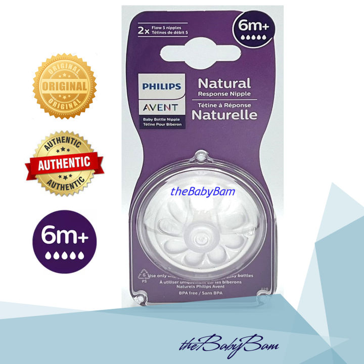 Philips Avent Natural Response Nipple / Teats 6m+ Flow 5 ( 2pcs/pack )
