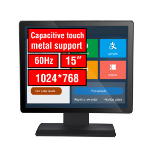 Anmite 15 inch flat touch screen computer monitor PC capacitive touch screen TFT Led screen computer touch screen stand monitor