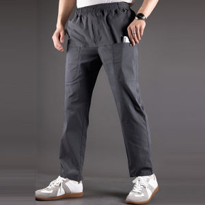 กางเกงลําลองทรงหลวมตรงฤดูใบไม้ผลิและฤดูใบไม้ร่วง กางเกงขากว้างทนต่อการสึกหรอและทนต่อรอยยับหลายช่อง