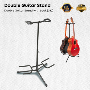 Double Guitar Stand with Lock (782)