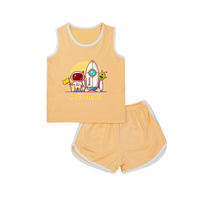 Bộ ba lỗ thể thao in hình phi hành gia BENTY BT070 bộ ba lỗ thấm hút mồ hôi tốt an toàn da bé