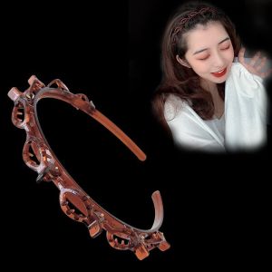 Korean Fashion Pearl Hairband Women Braided Headband Fixed Bangs Hairstyle Make Up Headband Fashion Hair Accessories for Girl