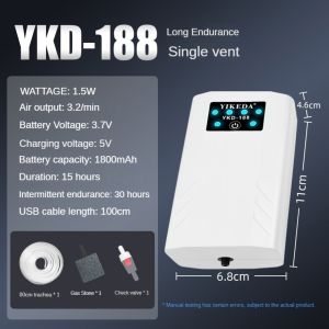 Fish Tank Oxygen Pump Rechargeable Outdoor Household Vehicle Fishing Dual-purpose USB Portable Lithium Battery Small Silent Air